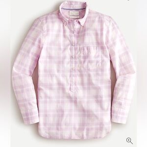 NWT J. Crew Classic-fit cotton voile popover (orchid plaid)